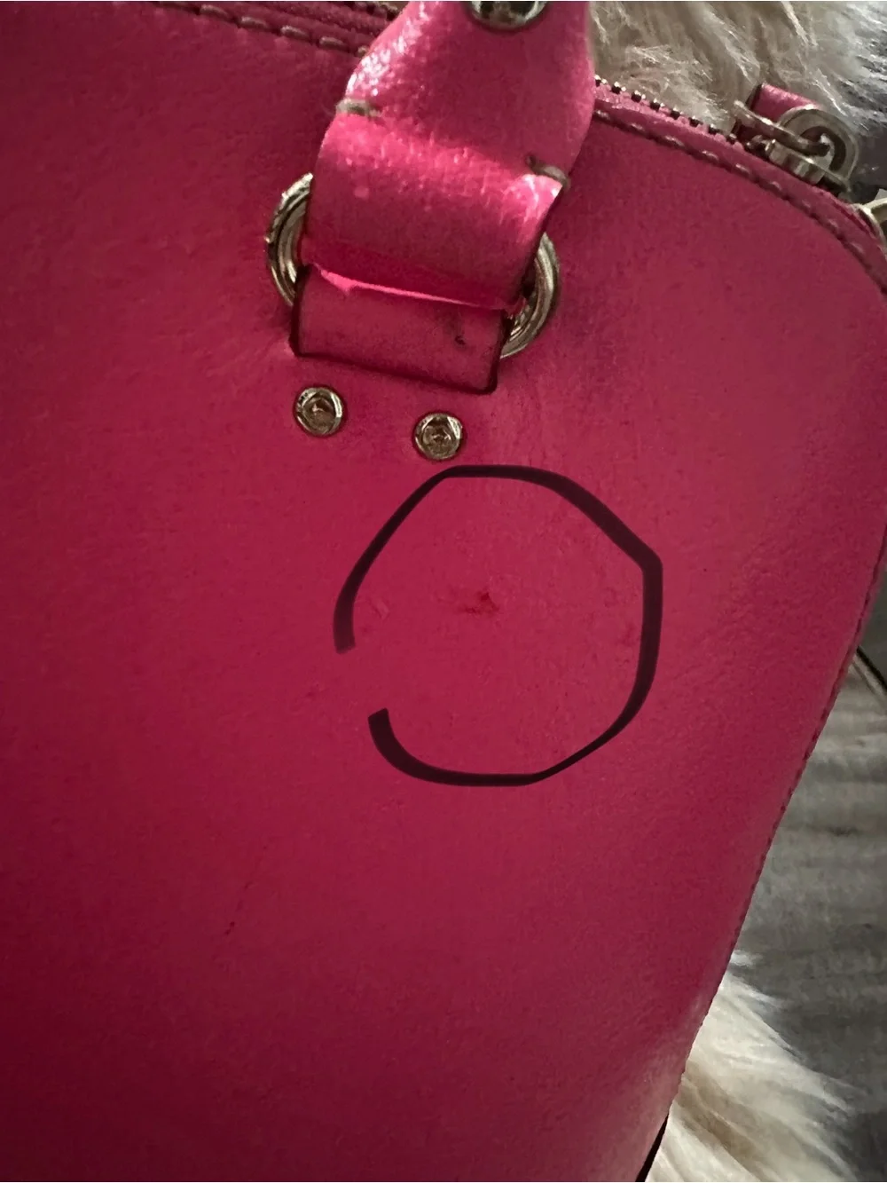 kate spade Bright Pink Leather Dome Tote